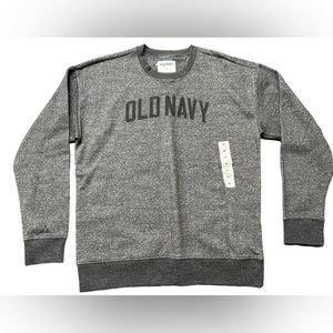 OLD NAVY Men's Logo Core Crew Sweatshirt Size Medium Charcoal NWT